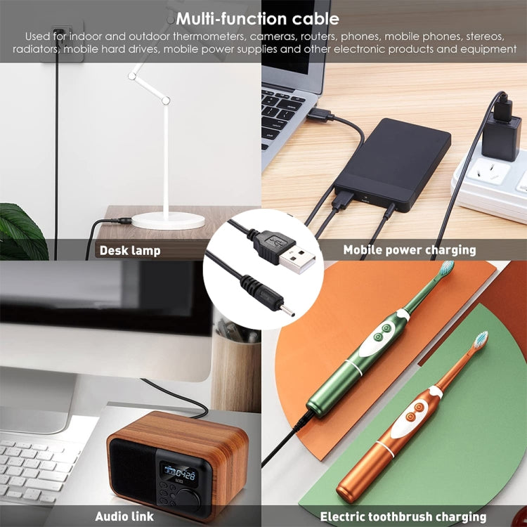 USB DC Charging Cable, Length: 65cm(Black) by buy2fix