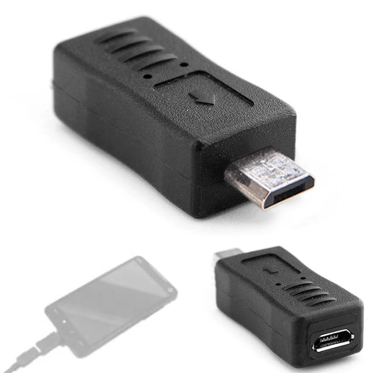 USB 2.0 Micro USB Male to Female Adapter for Galaxy S IV / i9500 / S III / i9300(Black) by buy2fix
