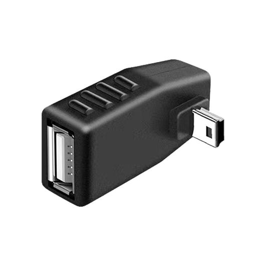 90 Degree Up Angled Mini USB Male to USB 2.0 AF Adapter(Black) by buy2fix