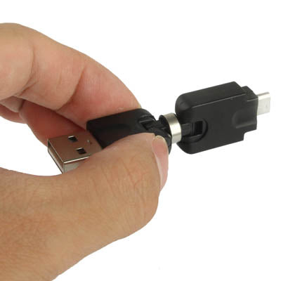 USB 2.0 AM to Micro USB 360 Degree Swivel Adapter for Galaxy S IV / i9500 / S III / i9300 /Note II / N7100 / i9220 / i9100 / i9082 / Nokia / LG / BlackBerry / HTC One X /Amazon Kindle / Sony Xperia etc(Black) by buy2fix
