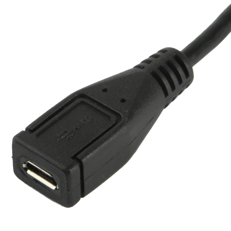 90 Degree Micro USB Male to Micro USB Female Adapter Cable, Length: 25cm(Black) by buy2fix