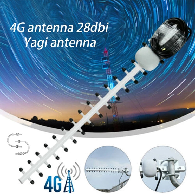 High Gain 28dBi SMA Plug 4G 696-960MHz / 1710-2690MHz Yagi Antenna by buy2fix