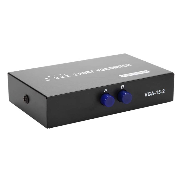 2 Port VGA Switch Box, 2 In 1 Out For LCD PC TV Monitor - HD15 (FJ-15-2C)(Black) - VGA Converter by buy2fix | Online Shopping UK | buy2fix