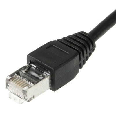 RJ45 Female to Male Cat Network Extension Cable, Length: 30cm(Black) by buy2fix