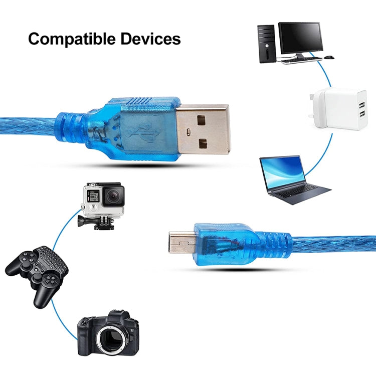 USB 2.0 AM to Mini USB Male Adapter Cable , Length: 30cm (Blue) by buy2fix