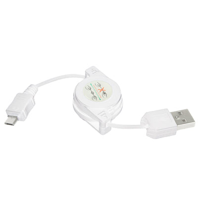 USB 2.0 to Micro USB Retractable Data Cable, Length: 10cm (Can be Extended to 75cm)(White) by buy2fix