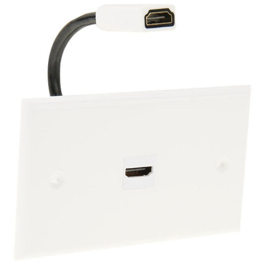 HDMI Female to HDMI Female Cable Wall Plate Panel, Cable Length: 18.5cm by buy2fix