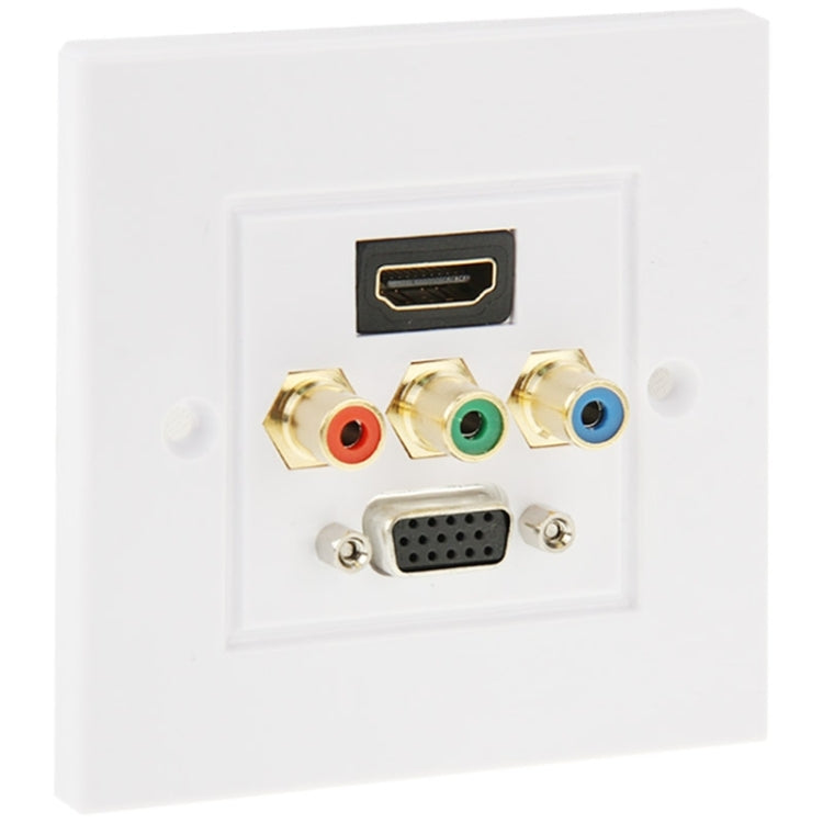 HDMI Female Plug + 3 RCA Female Plugs + VGA Female Plug Wall Plate Panel - Consumer Electronics by buy2fix | Online Shopping UK | buy2fix