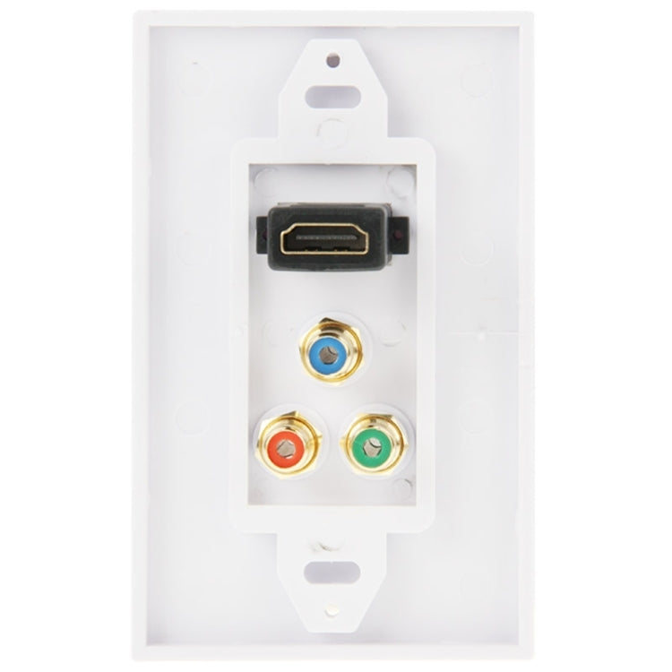HDMI Female Plug + 3 RCA Female Plugs Wall Plate Panel - Consumer Electronics by buy2fix | Online Shopping UK | buy2fix