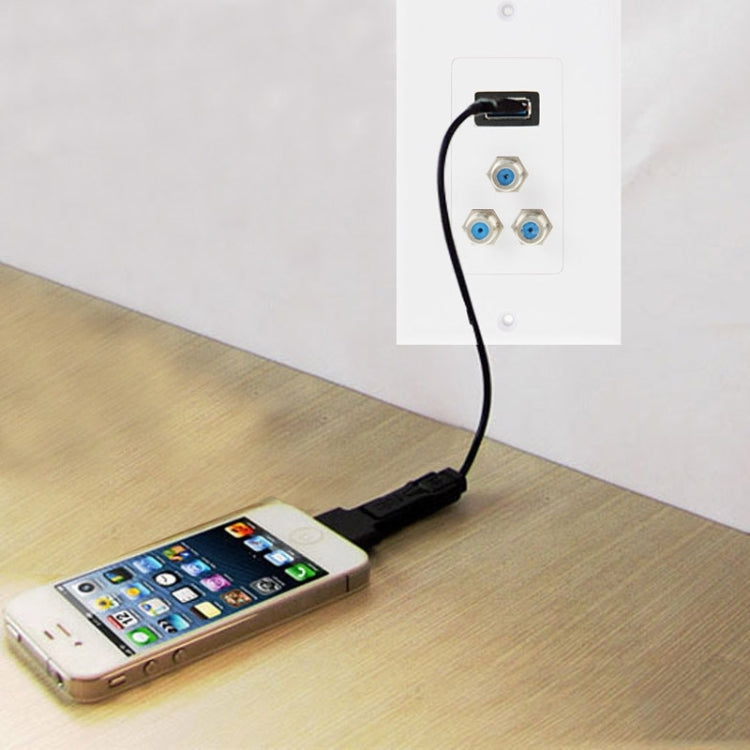 USB 3.0 Female Plug + 3 F Female Plugs Wall Plate Panel - by buy2fix | Online Shopping UK | buy2fix