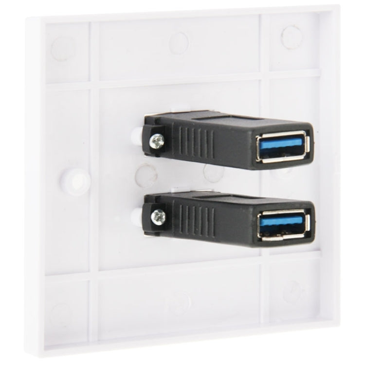 Dual USB 3.0 Female Plugs Home Wall Charger Plate Wall Plate Panel - Consumer Electronics by buy2fix | Online Shopping UK | buy2fix