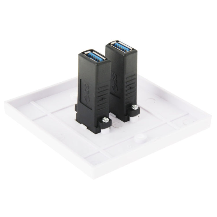 Dual USB 3.0 Female Plugs Home Wall Charger Plate Wall Plate Panel - Consumer Electronics by buy2fix | Online Shopping UK | buy2fix
