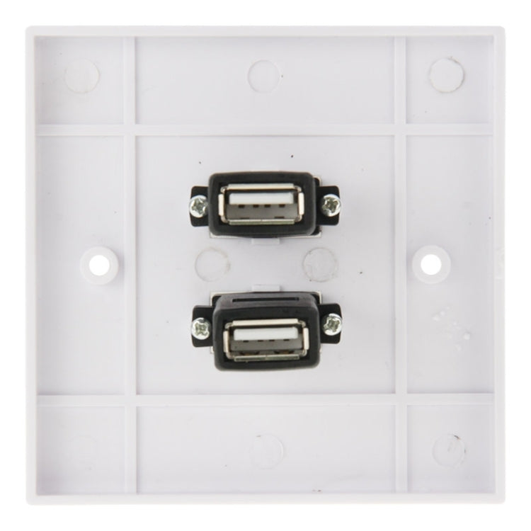 Dual USB 2.0 Female Plugs Home Wall Charger Plate Wall Plate Panel - Consumer Electronics by buy2fix | Online Shopping UK | buy2fix