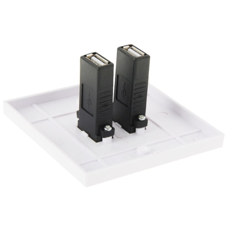 Dual USB 2.0 Female Plugs Home Wall Charger Plate Wall Plate Panel - Consumer Electronics by buy2fix | Online Shopping UK | buy2fix
