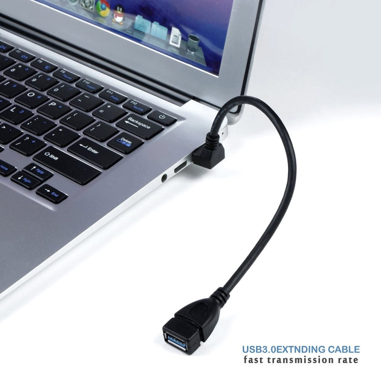 USB 3.0 Down Angle 90 degree Extension Cable Male to Female Adapter Cord, Length: 15cm by buy2fix