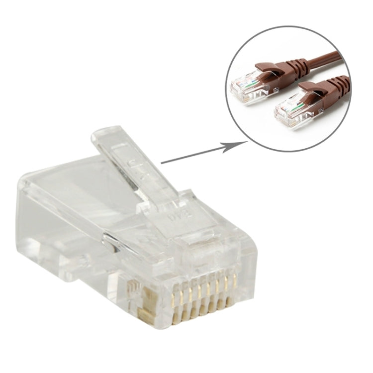 100pcs /Pack RJ45 Connector Modular Plug, Gold: 3u by buy2fix
