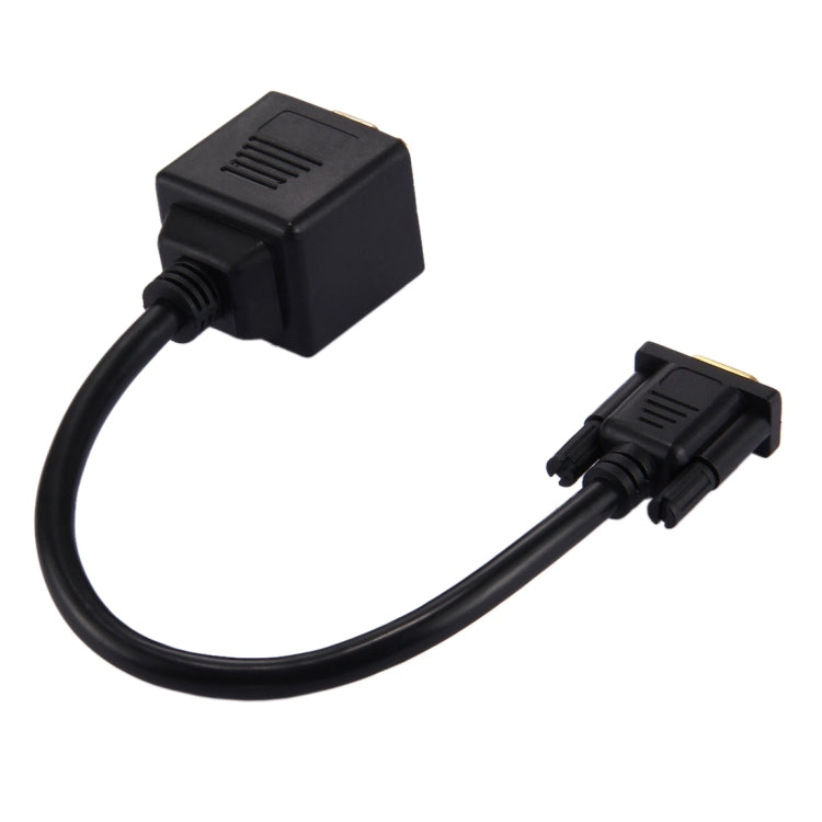 30cm VGA Male to 2 VGA Female Splitter Cable(Black) - Cable by buy2fix | Online Shopping UK | buy2fix