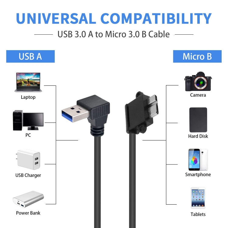 90 Degree USB 3.0 to Micro 3.0 Data Cable for Galaxy Note III / N9000, Length: 26cm - OTG Adapter by buy2fix | Online Shopping UK | buy2fix