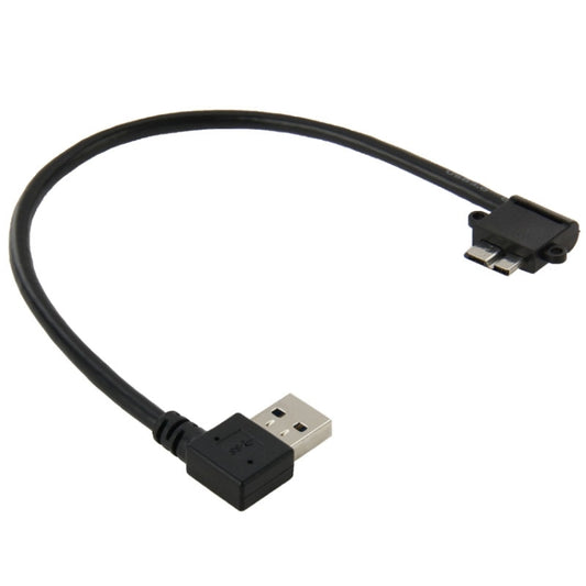 26cm 90 Degree Right Angle USB 3.0 to 90 Degree Right Angle Micro 3.0 Data Cable for Galaxy Note III / N9000 by buy2fix