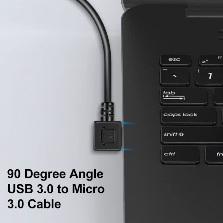 26cm 90 Degree Right Angle USB 3.0 to 90 Degree Right Angle Micro 3.0 Data Cable for Galaxy Note III / N9000 - Micro USB Cable by buy2fix | Online Shopping UK | buy2fix