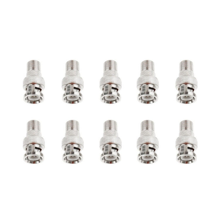 10 PCS BNC Plug to F Jack Connector, Comes in Durable Construction - Connector by buy2fix | Online Shopping UK | buy2fix
