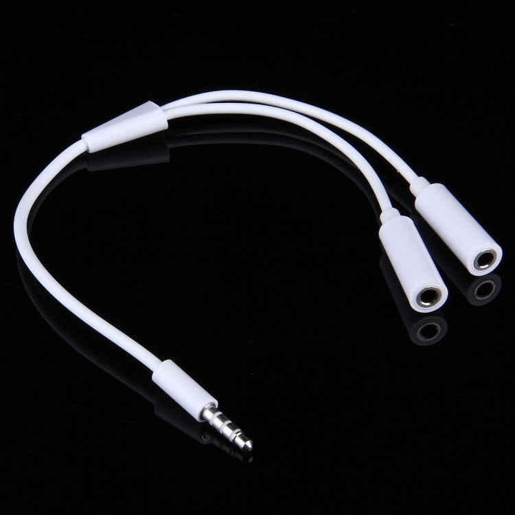 3.5mm Male to 2 Female Plug Jack Stereo Audio Cable for iPhone 6S & 6S Plus & 6 & 6 Plus & 5, iPad Air 2 & Air, Samsung, iPod Laptop, MP3, Length: 24cm(White) - by buy2fix | Online Shopping UK | buy2fix