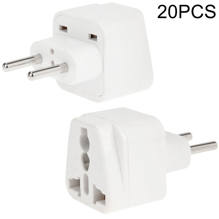 20PCS EU Plug Adapter Power Socket Travel Converter(White) - Plug Adaptor by buy2fix | Online Shopping UK | buy2fix