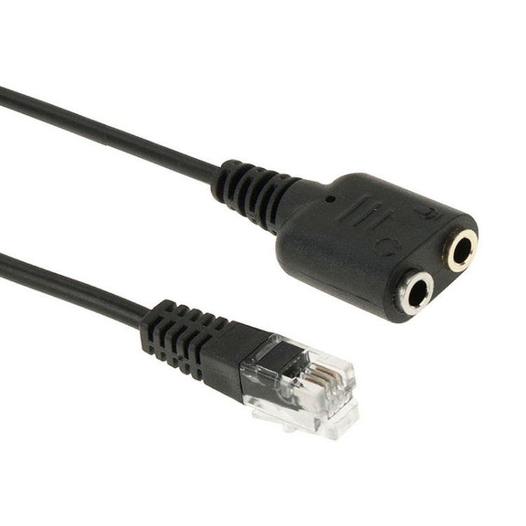 RJ9 Male to 2 x 3.5mm Female Audio Cable, Length: 20cm - Aux Cable by buy2fix | Online Shopping UK | buy2fix
