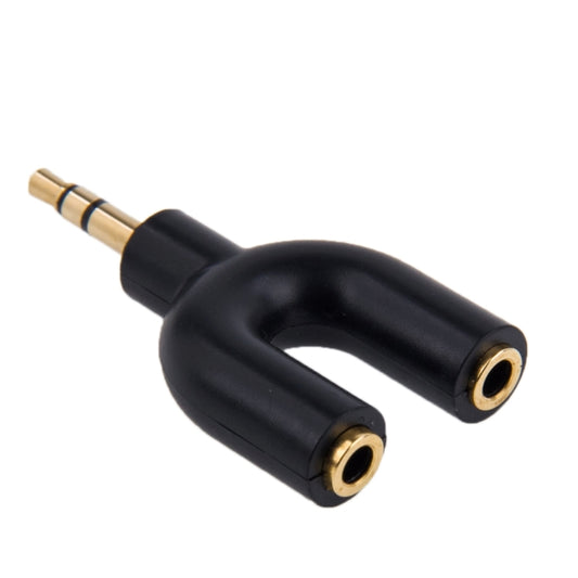 3.5mm Stereo Male to Dual 3.5mm Stereo Female Splitter Adapter(Black) - by buy2fix | Online Shopping UK | buy2fix