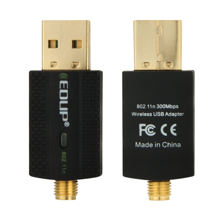 EDUP EP-N1581 Mini USB Wifi 802.11n/g/b 300Mbps 2.4GHz Wireless Adapter External Antenna - USB Network Adapter by EDUP | Online Shopping UK | buy2fix