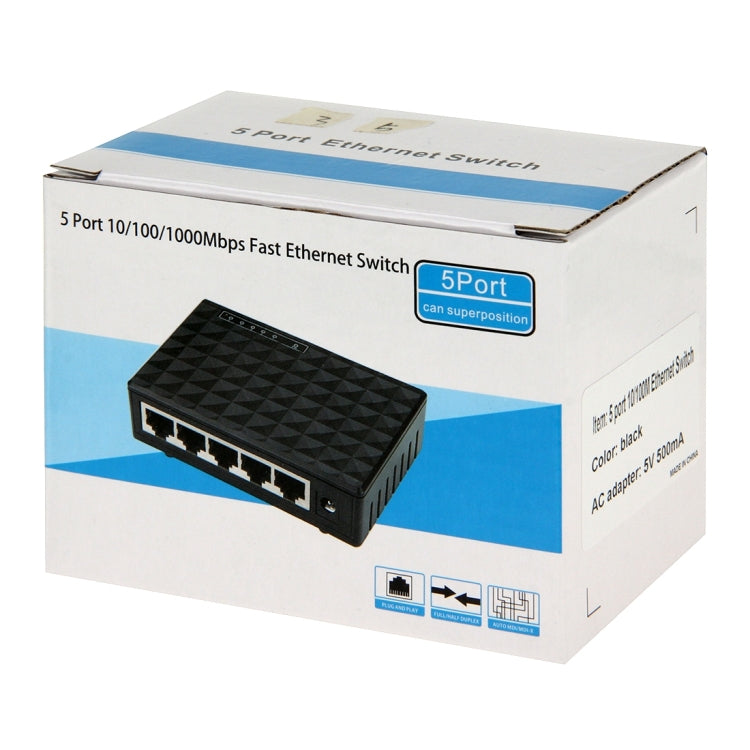 5-Port 10/100/1000 Mbps Ethernet Desktop Switch by buy2fix