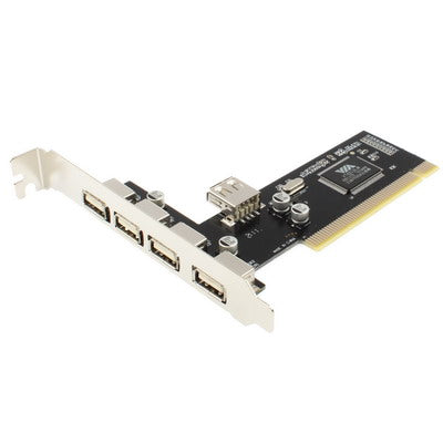 USB 2.0 4+1 Ports PCI Card(Black) by buy2fix