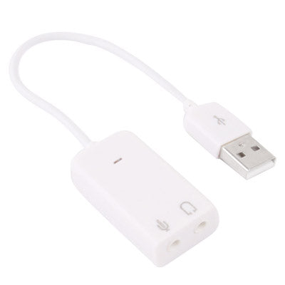 7.1 Channel USB 2.0 Sound Adapter, Plug and Play(White) by buy2fix