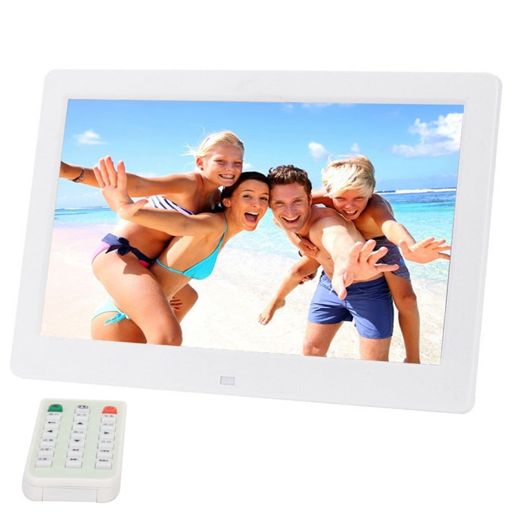 10.1 inch HD Wide Screen Digital Photo Frame with Holder & Remote Control, Allwinner E200, Alarm Clock / MP3 / MP4 / Movie Player(White) - 11 inch Below by buy2fix | Online Shopping UK | buy2fix