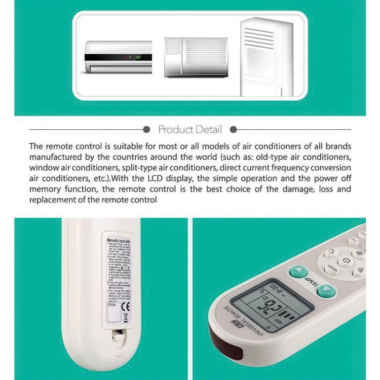 Chunghop Universal A/C Remote Control (Q-988E)(White) - Air-Conditioner by CHUNGHOP | Online Shopping UK | buy2fix