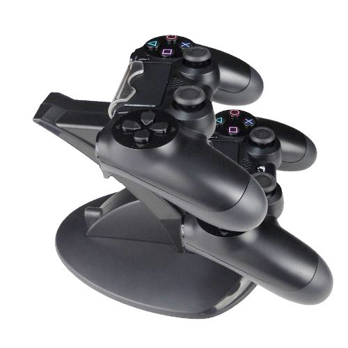 2 x USB Charging Dock Station Stand / Controller Charging Stand for PS4(Black) - Charger & Power by buy2fix | Online Shopping UK | buy2fix
