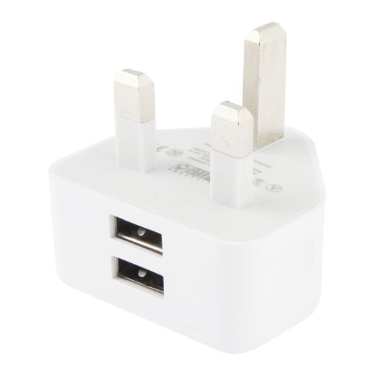 UK Plug 5V 2.1A Dual Port USB Charge Adapter(White) by buy2fix