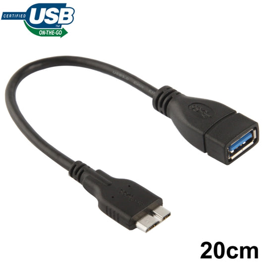 20cm Micro USB 3.0 to USB 3.0 OTG Cable, For Galaxy Note III / N9000(Black) by buy2fix