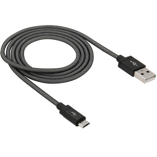 1m Net Style High Quality Metal Head Micro USB to USB Data / Charging Cable(Black) by buy2fix