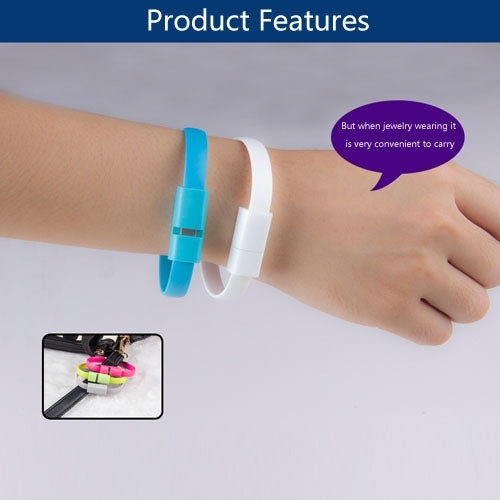 Wearable Bracelet Sync Data Charging Cable, Length: 24cm(White) by buy2fix