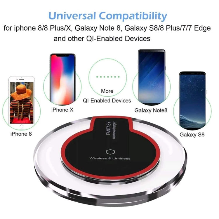 FANTASY Wireless Charger For iPhone 8 / 8 Plus / X & All QI Standard Compatible Devices Galaxy S5 / S4 / Note 4 / 3, etc(Black) - Apple Accessories by buy2fix | Online Shopping UK | buy2fix
