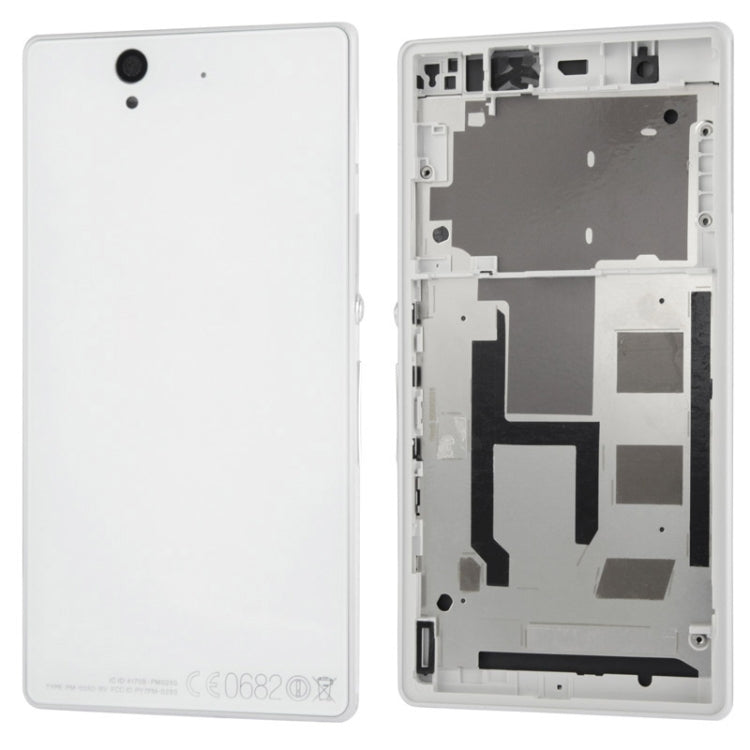Middle Board + Battery Back Cover for Sony L36H(White) - Frame Bezel Plate by buy2fix | Online Shopping UK | buy2fix