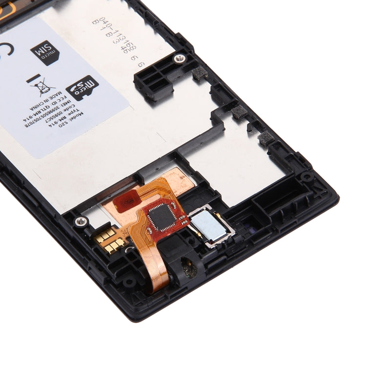 LCD Display + Touch Panel with Frame for Nokia Lumia 520(Black) - LCD Screen by buy2fix | Online Shopping UK | buy2fix