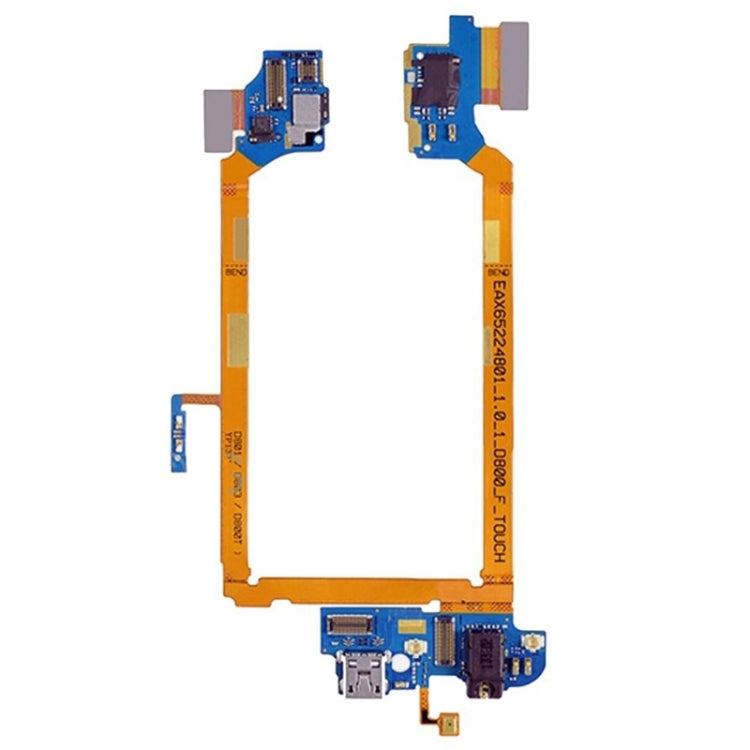 USB Charging Connector Port Flex Cable & Earphone Audio Jack Flex Cable & Microphone Flex Cable for LG G2 / D800 / D801 / D803 / D800T - For LG by buy2fix | Online Shopping UK | buy2fix