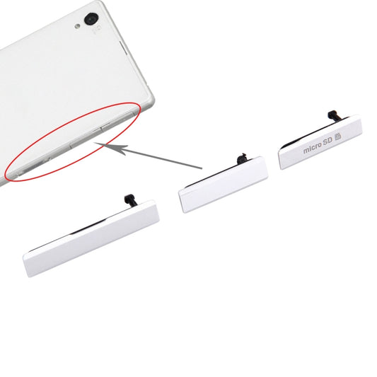 SIM Card Cap + USB Data Charging Port Cover + Micro SD Card Cap Dustproof Block Set for Sony Xperia Z1 / L39h / C6903(White) by buy2fix