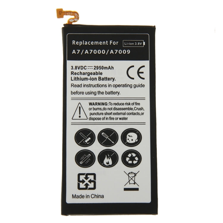 2950mAh High Capacity Rechargeable Li-ion Battery for Galaxy A7 / A700 / A700S - For Samsung by buy2fix | Online Shopping UK | buy2fix