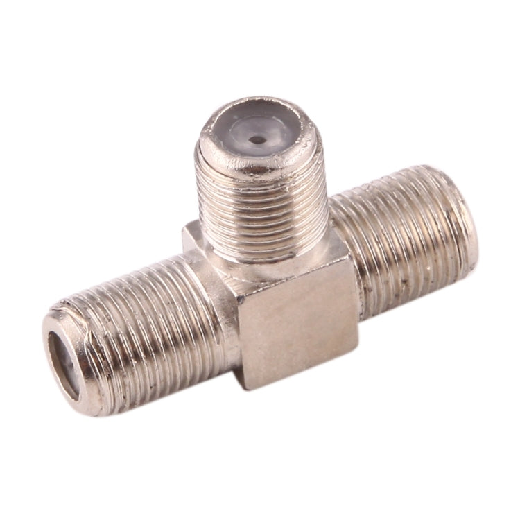 3 Ways F Female Plug to Double F Female Plug T Adapter - Connector by buy2fix | Online Shopping UK | buy2fix