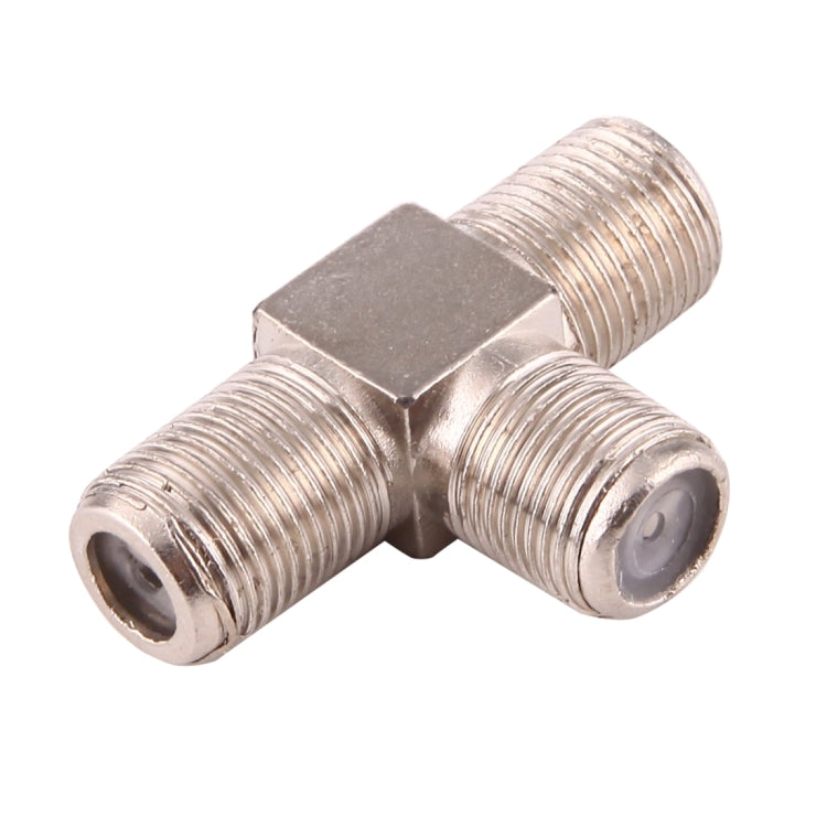 3 Ways F Female Plug to Double F Female Plug T Adapter - Connector by buy2fix | Online Shopping UK | buy2fix