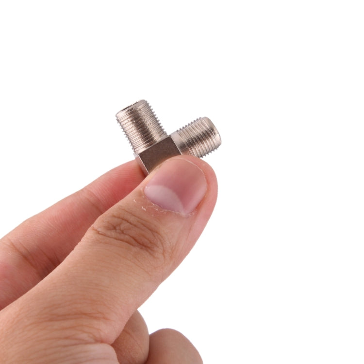 3 Ways F Female Plug to Double F Female Plug T Adapter - Connector by buy2fix | Online Shopping UK | buy2fix