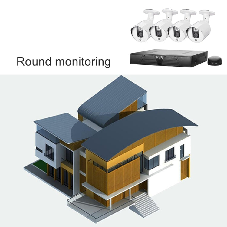 N4B3M 4Ch 720P P2P ONVIF 1.0 Mega Pixel IP Camera NVR Kit, Support Night Vision / Motion Detection, IR Distance: 20m by buy2fix